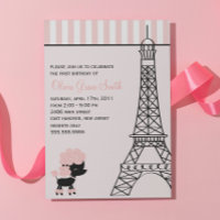 Roze poedel in Parijs Verjaardag