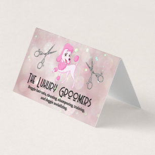 Roze poedel Kapsalon Scharen Bokeh Visitekaartjes