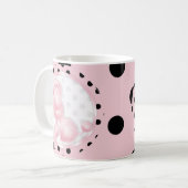 Roze Poedel Koffie Mok Cup Roze Polka Dot (Voorkant links)