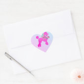 Roze poedel partij benodigdheden hart sticker (Envelop)