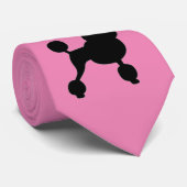 roze poedel stropdas (Opgerold)