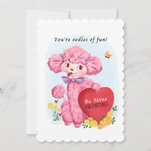 Roze Poedel Valentijn Feestdagenkaart