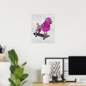 Roze poel en skateboard poster (Thuiskantoor)