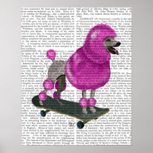 Roze poel en skateboard poster