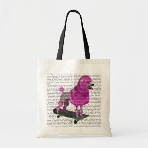 Roze poel en skateboard tote bag