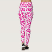 Roze poema print op aangepaste achtergrond leggings (Achterkant)