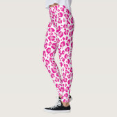 Roze poema print op aangepaste achtergrond leggings (Links)