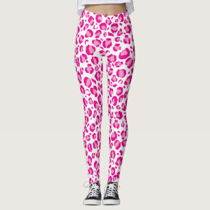 Roze poema print op aangepaste achtergrond leggings