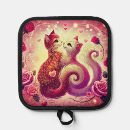 Roze Poesje Katten Geurkaars Pannenlap