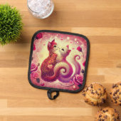 Roze Poesje Katten Geurkaars Pannenlap (Top down)