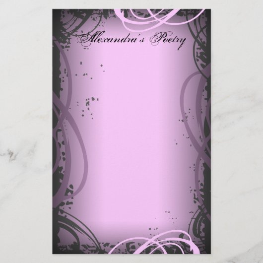 -roze poëzie briefpapier (Voorkant)