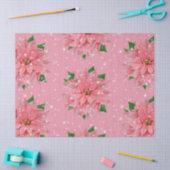 Roze Poinsettia Aangepaste feestdag kerstmis aanwe Tissuepapier (Craft)