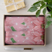 Roze Poinsettia Aangepaste feestdag kerstmis aanwe Tissuepapier (Geschenk)