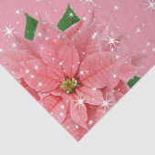 Roze Poinsettia Aangepaste feestdag kerstmis aanwe Tissuepapier (Detail)