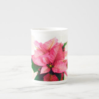 Roze Poinsettia Bone China Mok