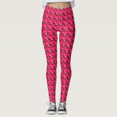 Roze Poinsettia Floral Pattern Leggings (Voorkant)