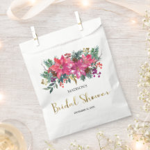 Roze Poinsettia Kerst Bruids Shower