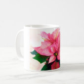  roze Poinsettia Mok (Voorkant links)