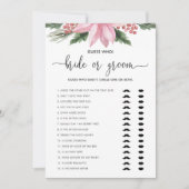 Roze Poinsettia Winter Bride of Groom Shower Game Kaart (Voorkant)