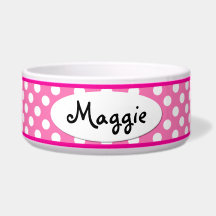 Roze poka Dot - Aangepaste kleine dog Bowl