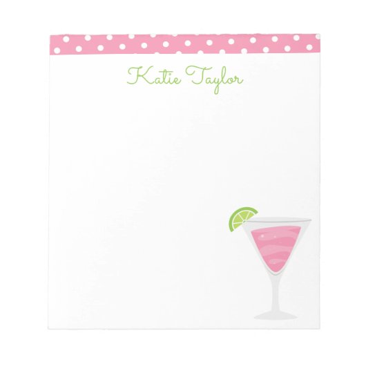 Roze poka Dot Cocktail - Notitieblok op maat (Voorkant)