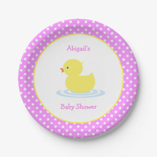 Roze poka Dot Duck Baby shower Paper Bord
