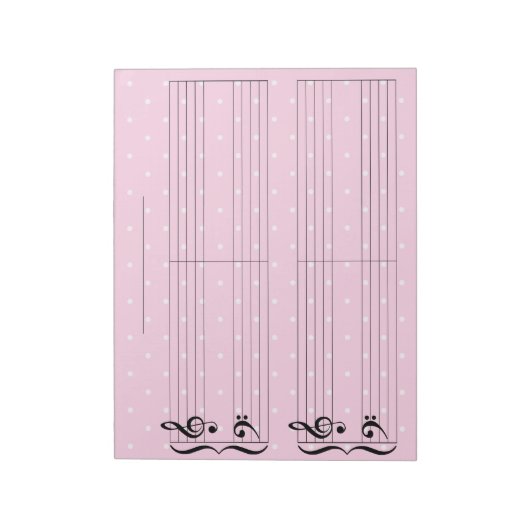 Roze poka Dot Kinder Extra Wide Rule Piano Nr Notitieblok (Gedraaid)