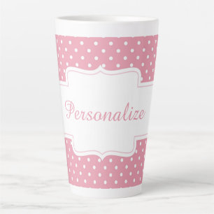 Roze poka Dot personaliseren Latte Mok