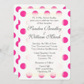 Roze poka Dot Print Wedding Kaart (Voorkant / Achterkant)
