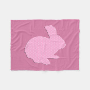 Roze poka Dot Silhouette Bunny Fleece Blanket Deken