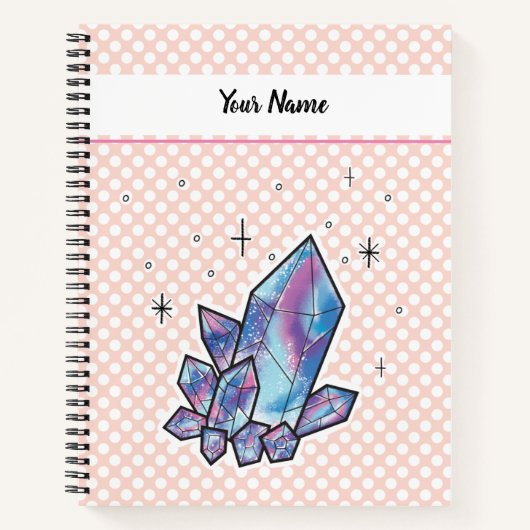 Roze poka Dot Universe Diamond Personalieus Notitieboek (Voorkant)