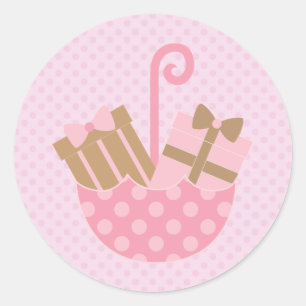 Roze poka Dots Baby of Vrijgezellenfeest Stickers