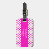 Roze poka Dots Bagagelabel (Voorkant verticaal)