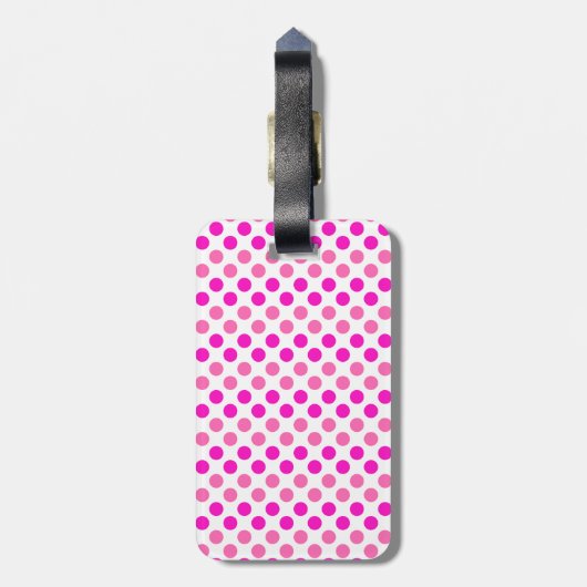 Roze poka Dots Bagagelabel (Achterkant verticaal)