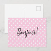 Roze poka Dots Briefkaart (Voorkant / Achterkant)