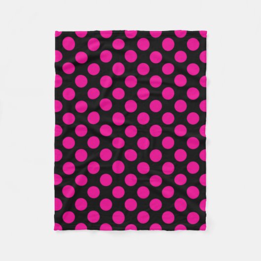 Roze poka Dots Fleece Deken (Voorkant)