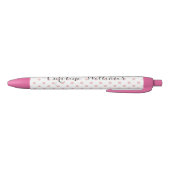 Roze poka Dots gepersonaliseerd Zwarte Inkt Pen (Bodem)