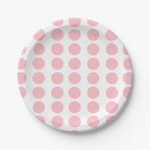 Roze poka Dots Papieren Bordje