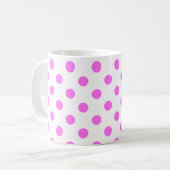 Roze poka Dots Pattern on White Background Koffiemok (Voorkant links)
