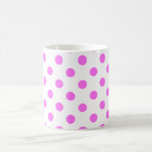 Roze poka Dots Pattern on White Background Koffiemok (Center)