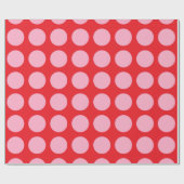 Roze poka Dots Red Cadeaupapier (Vlak)