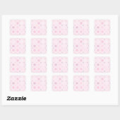 Roze poka Dots Vierkante Sticker (Vel)