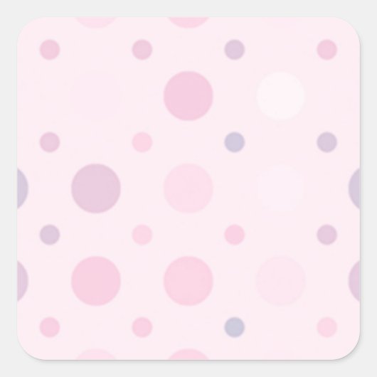 Roze poka Dots Vierkante Sticker (Voorkant)