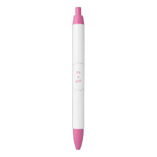 Roze poka punts cirkelen Het is een meisje baby aa Zwarte Inkt Pen