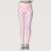 Roze pokadot Cute Chic Girly Modern Leggings (Voorkant)