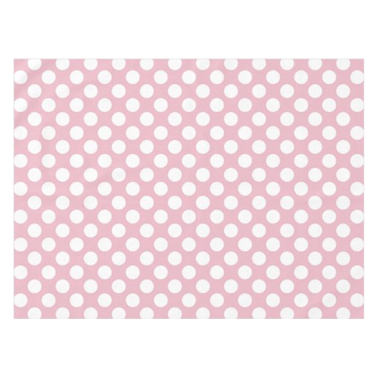 Roze pokadots, poolvlek, Stippen, gedopt Tafelkleed (Voorkant (Horizontaal))