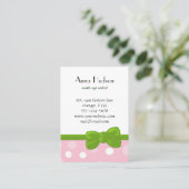 Roze pokadots, poolvlek, Stippen, gedopt Visitekaartje (Staand voorkant)