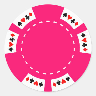 Roze Poker en Gaming Chip Ronde Sticker