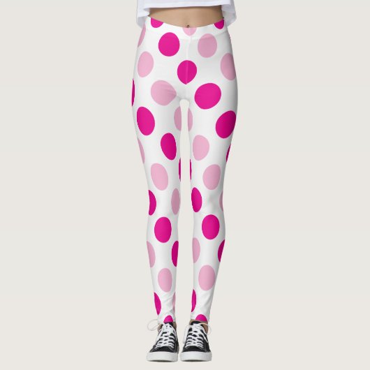 Roze pokkenpatroon leggings (Voorkant)