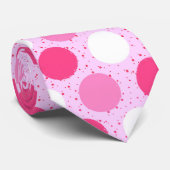 Roze pokkenpatroon stropdas (Opgerold)